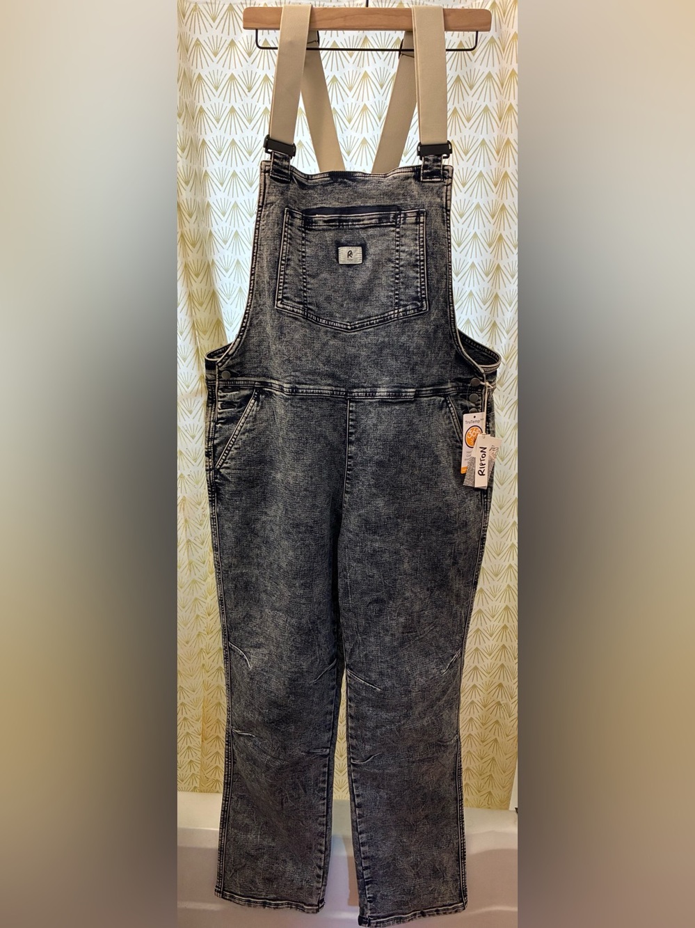 Ripton Indigo Marble Overalls Woman’s size XL